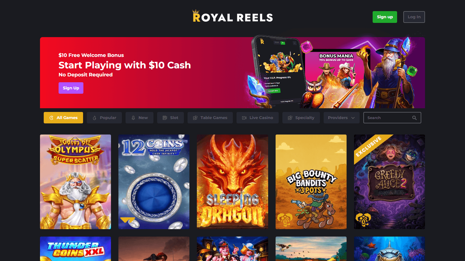 Royal Reels — slot game in progress